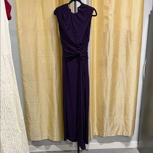 Halston Heritage One-Shoulder Dress in Deep Purple